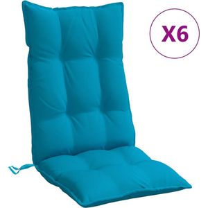vidaXL - Stoelkussens - 6 - st - hoge - rug - oxford - stof - lichtblauw