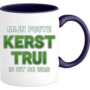 Mijn foute kersttrui is uit de was - Foute Kersttrui Kerstcadeau - Dames / Heren / Unisex Kleding - Grappige Kerst Outfit - Mok - Navy Blauw