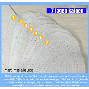 Allernieuwste.nl® 2 PAAR 100% Katoenen Inlegzolen 7-laags Zweetabsorberende Ademende Sport Inlegzolen voor Mannen en Vrouwen met Melaleuca - 4 Seizoenen - Wit - 2 PAAR Maat 45