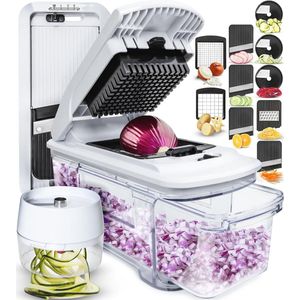 Multifunctionele Groentesnijder - Verstelbare Keuken Mandoline met Handmatige Spiraalsnijder