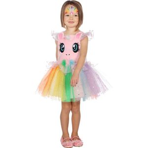 Wilbers & Wilbers - Eenhoorn Kostuum - Fantasie Droom Eenhoorn - Meisje - Multicolor - Maat 92 - Carnavalskleding - Verkleedkleding