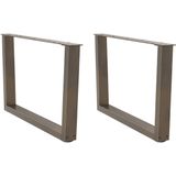 vidaXL - Eettafelpoten - 2 - st - V-vormig - 70x(42-43,3) - cm - staal - naturel