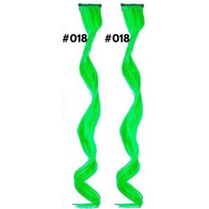 2 x Clip in Hairextension 45cm - GROEN - #18 - nephaar - Hair extension | haar extensie- carnaval haar - gekleurde extensions - extensions met clip