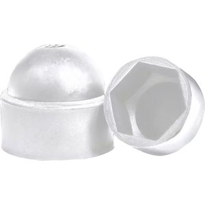 Schroefdoppen M6 - Zeskant - Plastic - Wit - 4 stuks