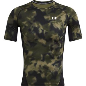 Under Armour Heatgear Printed Compressieshirt Heren Groen dessin