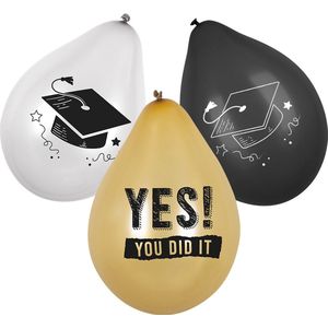 Boland - Boland - 6 Latex ballonnen Graduation 'Yes! You did it!' Multi - Geen thema - Multi - Knoopballon