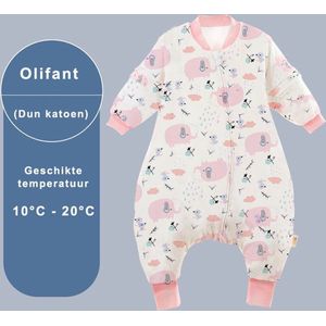 Winter Baby Slaapzak met Benen - Olifant - Roze - 3.5 TOG - baby height 100-110cm - Lange mouwen - Afneembare Mouw - Jumpsuit - Pajamas - Meisjes - Kinderen - 2 jaar - Gift - Cadeau