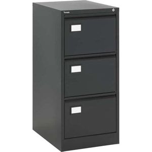 Stalen hangmapkasten dossierkast 3-laden Aluminium