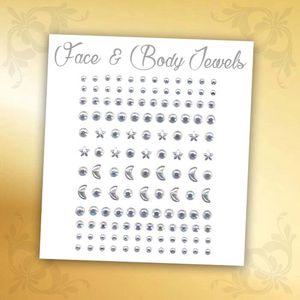 Glitter Face & Body Jewels (Zilver) - Festival Glitters - Steentjes Strass met Plaklaag - Plak Diamantjes voor Lichaam en Gezicht - Rhinestone Diamonds Gems Euphoria