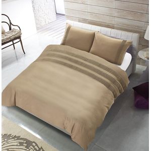 Hotel Home Collection - Dekbedovertrek - Devon - 200x200/220 +2*60x70 cm - Taupe