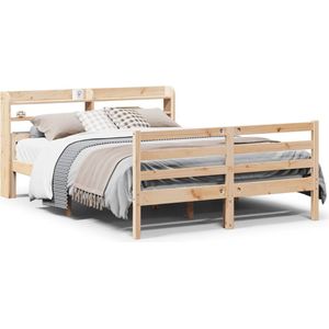 vidaXL - Bedframe - met - hoofdbord - massief - grenenhoutx200 - cm