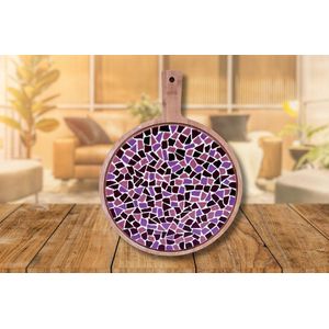 DIY Mozaïek Ronde borrelplank oud-roze | mozaïeken | hobbypakket | DIY | Knutselen voor volwassenen | Little Creations