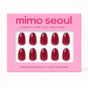 Mimo Seoul Soft Gel Press-On Nails – Cherry Charm – Short Oval – Nepnagels – Plaknagels