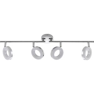 ELC - LED plafondlamp - 4lichts - metaal, staal - H: 19.3 cm - chroom - Inclusief lichtbronnen