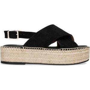 Sacha - Dames - Zwarte plateau sandalen - Maat 42