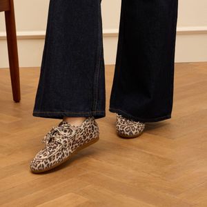 Manfield - Dames - Suède leopard bootschoenen - Maat 41