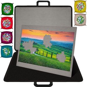 DailySupplies® Puzzelkoffer voor 1500stukjes - Puzzelmap - Puzzelmat - Puzzelbord - 100x70cm - Zwart