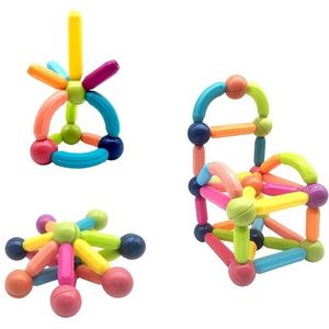 Magneet Speelgoed - Magneet - SET 64 stuks - Puzzle - Magnetisch Constructie speelgoed - Magnetic Sticks - Educatief - Bouwstenen - Kinderspeelgoed - Bouwpakket - Kleurijk