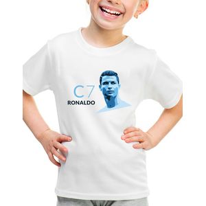 Ronaldo - T-Shirt - Kinder Tshirt - wit - Maat 98 /104 - Tshirt leeftijd 3 tot 4 jaar - Grappige teksten - Portugal - Quotes - verjaardag - Cristiano Ronaldo - CR7