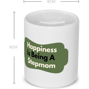 Akyol - happiness is being a stepmom Spaarpot - Moeder - de liefste stiefmoeder - moeder cadeautjes - moederdag - verjaardag - geschenk - kado - 350 ML inhoud