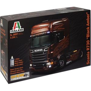 Italeri 3897 Scania R730 V8 Black Amber Vrachtwagen (bouwpakket) 1:24