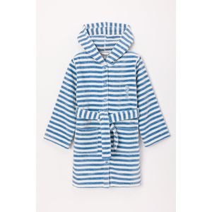 Woody Unisex Badjas blauw-witte streep - maat 086/18M