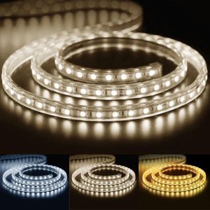 LED strip 220V 5050 IP65 60LED / m (per meter) - Koel wit licht