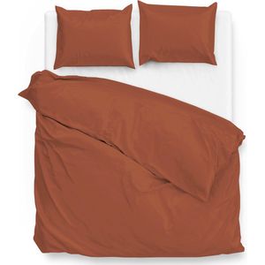 ZoHome Satinado Dekbedovertrek - Tweepersoons - 200x200/220 cm - Copper Orange