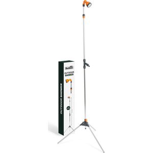 909 Outdoor Buitendouche - Tuindouche - Verstelbare Hoogte - 7,5x7x162-215cm - Zilver/Oranje