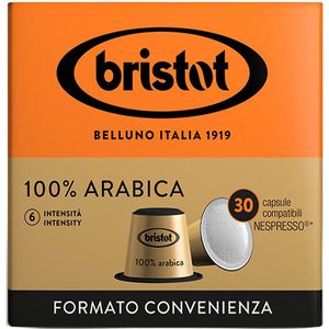 Bristot 100% Arabica Koffie Capsules - Biologisch afbreekbaar - (Nespesso© Compatible) - 30 stuks