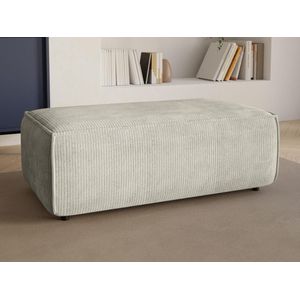 Vente-unique Poef van beige ribfluweel AMELIA L 102 cm x H 42 cm x D 69 cm