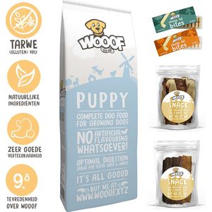 WOOOF puppyvoer hondenvoerpakket - geperst puppyvoer, snacks en supplementen