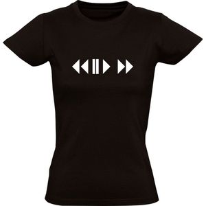 Muziek Knoppen Dames T-shirt | Play | Music | DJ | Radio | Geluid | Sound | Festival | Disco| Discotheek | Shirt