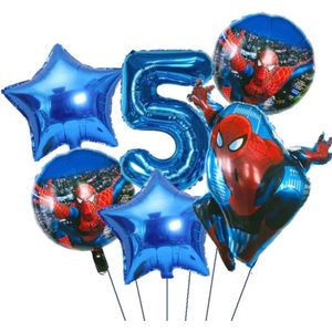 Kinder Feestpakket Superheld - Ballon - Kinderfeest Ballon Pakket - Spiderman Superheld - Spiderman kinderfeestje - Verjaardag Versiering - Superheld Ballon - Verjaardag leeftijd 5 - Kinderfeest Jongen - Spiderman Birthday Decoration