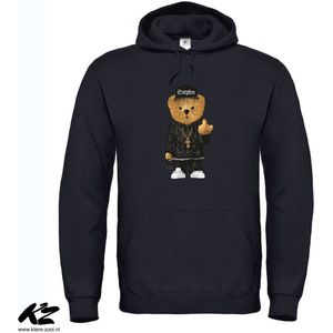 Compton Bear - Unisex Hoodie - M - Zwart