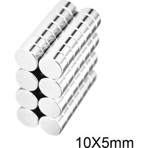 TLVX 25 stuks Erg Sterke Kleine Magneten Rond 10x5mm / Ultra sterke magneten / Zinaps / Mini Magneet / Neodymium magneten / Magneetjes Deur / Kastdeuren / Koelkast / Whiteboard / School / Leren / Schoolbord / Papier vastzetten / Magnetische werking