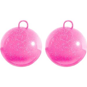 Summer Play Skippybal - 2x - Glitter Roze - 70 cm - Buitenspeelgoed Voor Kinderen