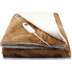 Rockerz Elektrische deken - Warmtedeken - Elektrische bovendeken - XL formaat (200 x 180 cm) - 2 persoons - Kleur: Camel