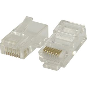 Connector RJ45 Solid UTP CAT6 Male PVC Transparant