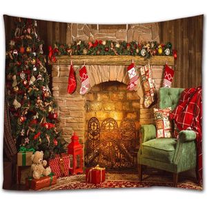 Kersttapijt, Xmax open haard wandtapijt ophangingen voor slaapkamer woonkamer slaapzaal, 200 x 150 cm