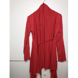 Lange dames vest Jacquelien rood lange mouwen maat S/M