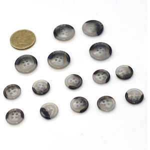 15 Stuks Herenkostuumknopen, Materiaal Polyester, 10 * 15 mm + 5 * 20 mm, Kleur Grijs 003