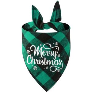 Kerst bandana hond - groen - ""Merry Christmas"" -  1 maat
