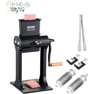 VirtuQuality® Vleesvermalser - Vleesmalser Machine - Keukenmachine voor Malser Vlees - Steakvermalser- 44.5 x 30 x 24.5 cm - Handmatige Bediening - Zwart