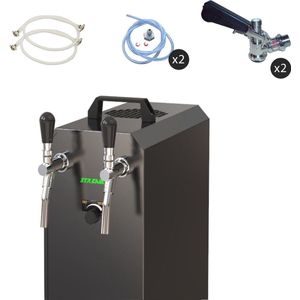 Complete set - Biertap - stream 50/K 2-kraans RVS, 50 liter/u, met membraanpomp - Biertap, Beertender, Thuistap, Bierkoeler, Type A, Type D