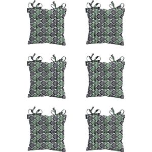 Madison - Zitkussen - Universeel - 6 stuks - 46 x 46 cm - Siem Green - Tuin - Toscane