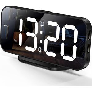 BOTC Digitale Wekker - Alarmklok - Inclusief temperatuurmeter - Met snooze en verlichtingsfunctie - Zwart