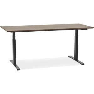 Maysun - Elektrisch Zit-Sta Bureau - COMFORT Walnoot - Zwart 180x90cm