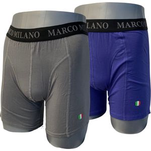 Marco Milano Boxershort Bamboe XL - 2 Pack - Grijs/Blauw - Bamboo Boxershort Ondergoed heren