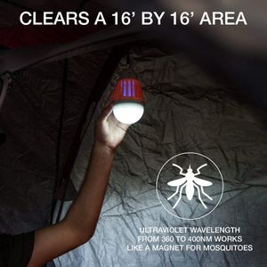 Camping Lantaarn en Bug Zapper Draagbare IPX6 Waterdichte Mosquito Killer - Intrekbare Haak USB Oplaadbare LED Lantaarn en zaklamp - Kampeeruitrusting - Muggenwerend